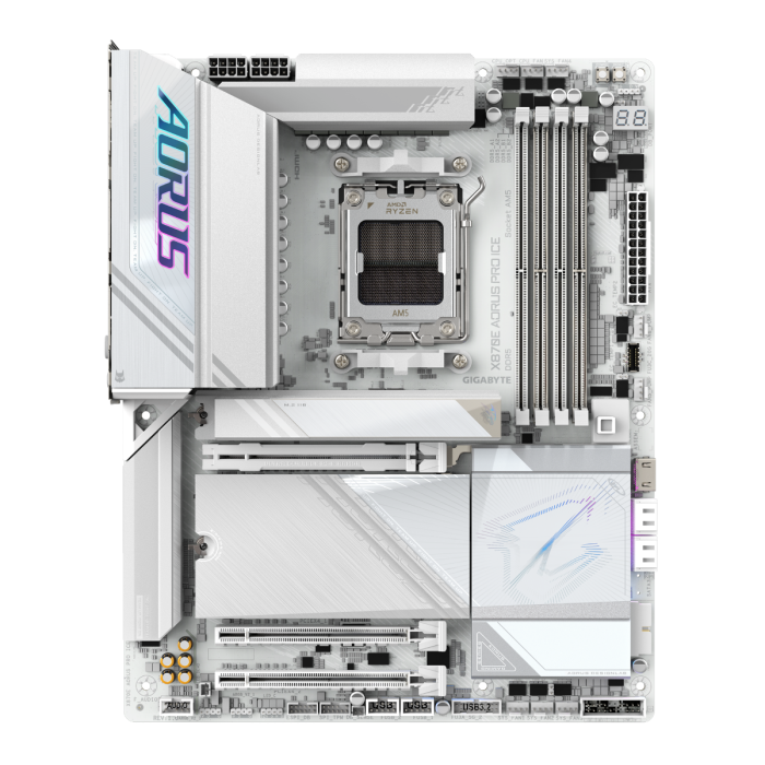 GIGABYTE X870E AORUS PRO ICE, DDR5, SATA3, USB4, DP, 2.5GbE, WiFi 7, AM5 ATX - slika 4