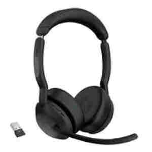 Slušalke brezžične Jabra naglavne z mikrofonom BT Evolve2 55 Link380a MS Stereo črne (25599-999-999)