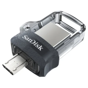 Spominski ključek 64GB USB-micro/A Sandisk Ultra Dual 130MB/s kovinski-plastičen micro siv On-The-Go (SDDD3-064G-G46)