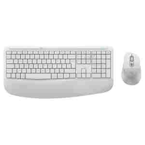 Tipkovnica in miš Logitech brezžična + Bluetooth MK880 Signature Comfort Plus bela SLO gravura (920-014033)