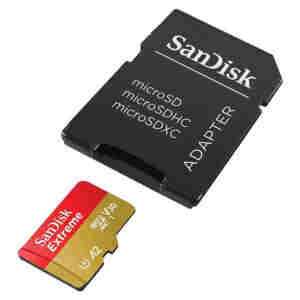 Spominska kartica microSDXC 64GB Sandisk Extreme 170MB/s/80MB/s U3 V30 UHS-I +adapter (SDSQXAH-064G-GN6MA)
