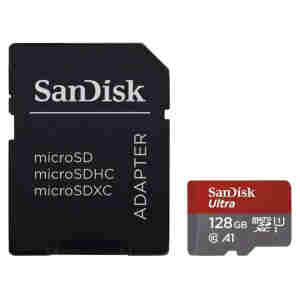 Spominska kartica microSDXC 128GB Sandisk Ultra 140MB/s/U1 UHS-I A1 +adapter (SDSQUAB-128G-GN6MA)