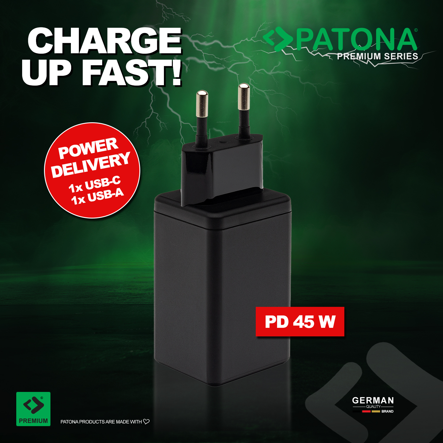 PATONA Premium GaN PD45W Adapter 1xUSB-C 1xUSB-A PD3.0 QC3.0 - slika 7
