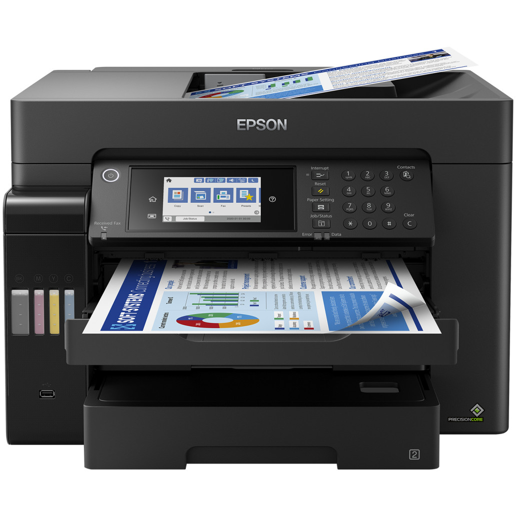Tiskalnik multifunkcijski brizgalni barvni Epson EcoTank Office Pro A3 15160 A3 duplex tisk duplex skeniranje faks USB LAN WiFi 25ppm (C11CH71402) - slika 4