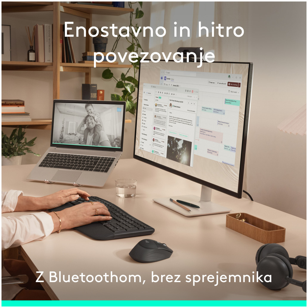 Miš brezžična + Bluetooth Logitech Signature Comfort Plus M850 L velikost grafitna (910-007715) - slika 3