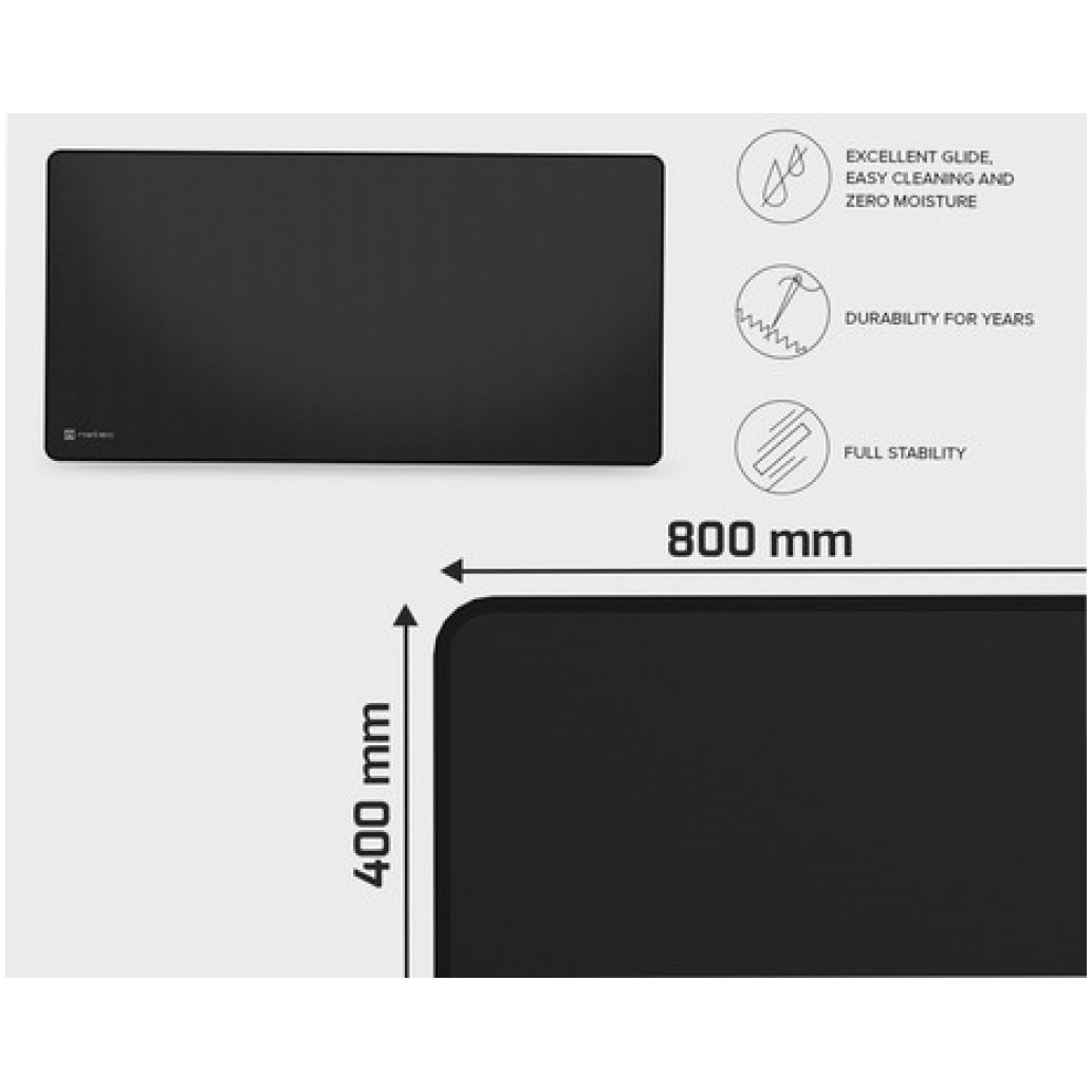 Podloga za miško NATEC tekstilna tkanina 800x400mm XXL vodoodporna črna (POD-NAT-COLORS-XXL-B) - slika 2
